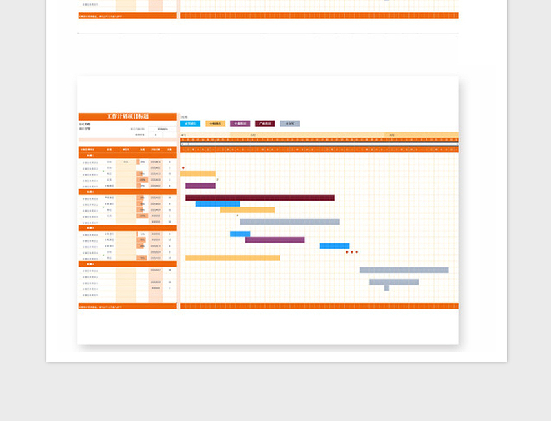 2021年工作项目计划安排甘特图表格