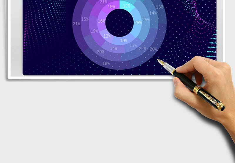 2022年紫蓝科技系列图表之圆环图免费下载