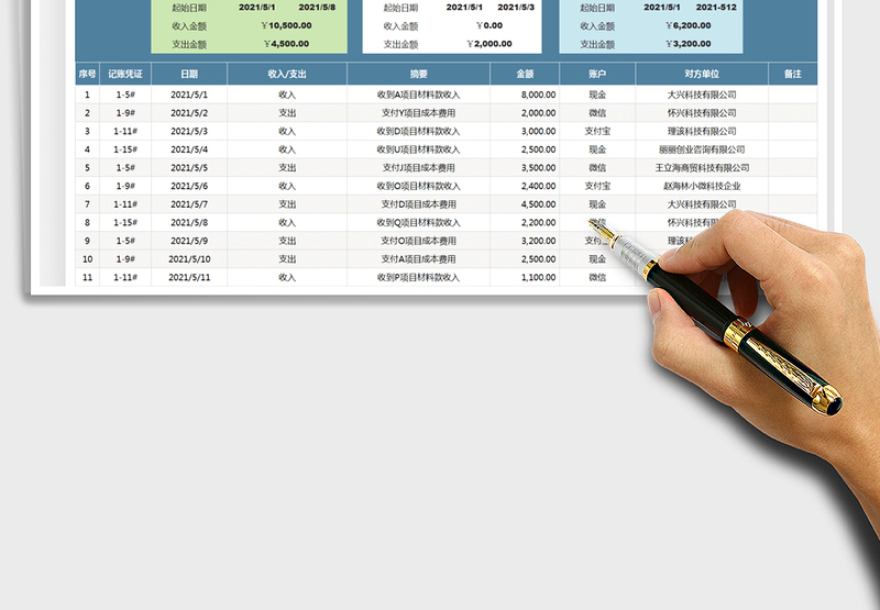 2021财务报表-财务收支表免费下载