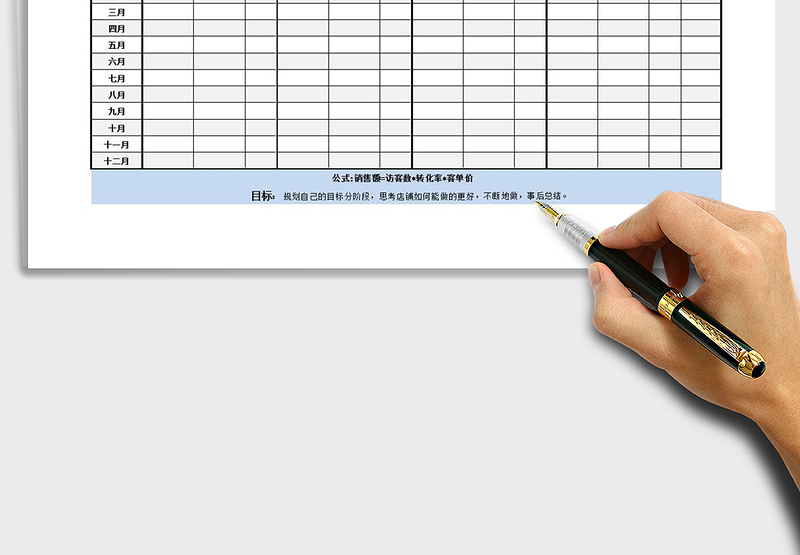 店铺年度运营计划表Excel模板免费下载