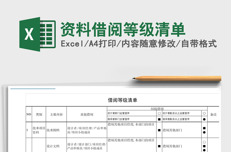 2021年资料借阅等级清单