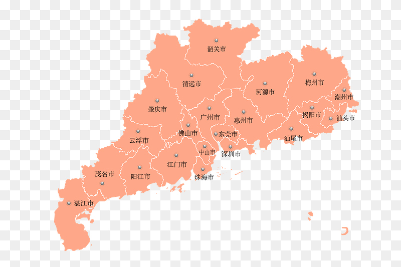 广东省地图白底图片