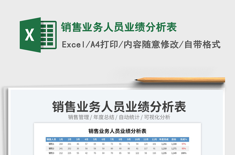 销售业务人员业绩分析表