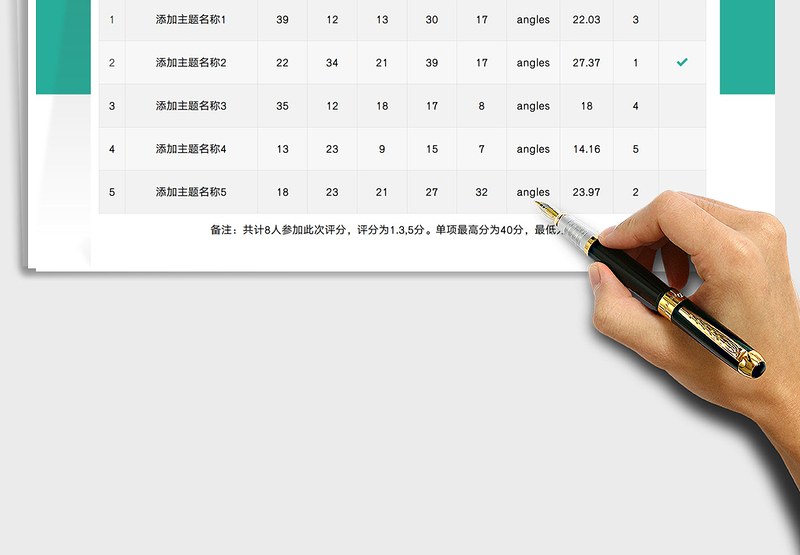 2021品管圈主题选定评分表免费下载