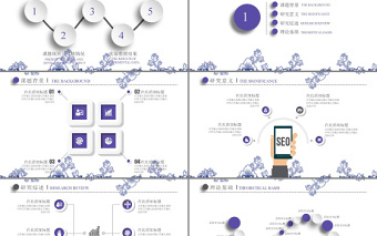 创意青花瓷答辩通用PPT模板