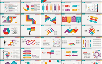 炫彩动态商务微立体PPT图表模板