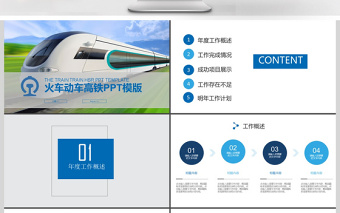 2017年动车火车高铁工作汇报PPT模板