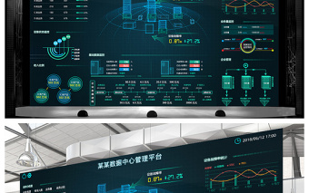 原创科技感可视化信息数据监控大屏背景模板-版权可商用