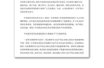 中央政治局同志向党中央和习近平总书记述职