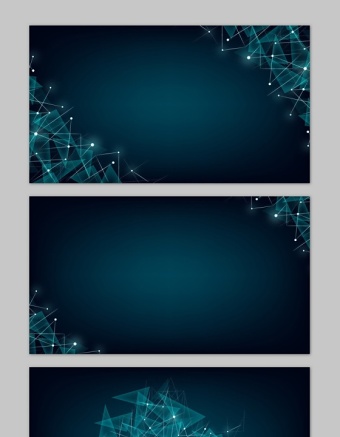 蓝色半透明多边形与连接线科技ppt背景图片 Ppt图表 办图网