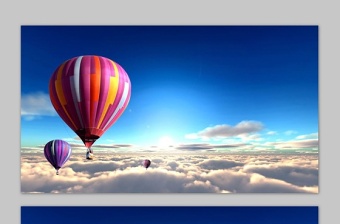 天空热气球PPT背景图片