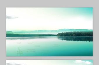 两张雅致湖光山色自然风景PPT背景图片