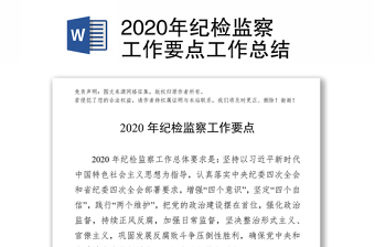 2021年x县2020年纪检监察工作总结