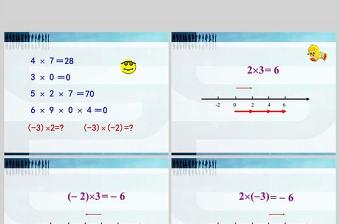  冀教版数学七上课件有理数的乘法PPT模板