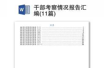 干部考察情况报告汇编(11篇)