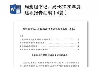 局党组书记、局长2020年度述职报告汇编（4篇）