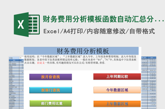 财务费用分析模板函数自动汇总分析模板