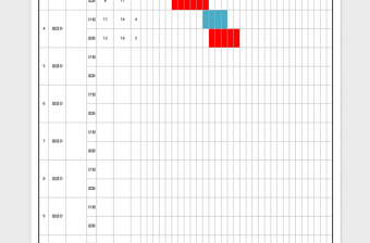 各个项目月份进度计划表格甘特图Excel模板