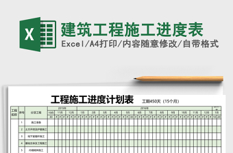 建筑工程施工进度表Excel表格