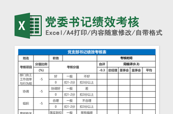 党委书记绩效考核Excel表格