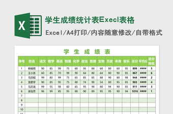 学生成绩统计表Execl表格
