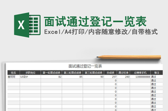 2021年面试通过登记一览表