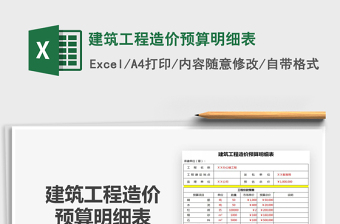 2021年建筑工程造价预算明细表