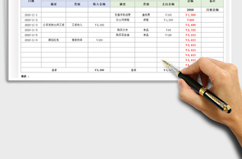 2021年家庭收支月报表自动计算（家庭收支明细表）