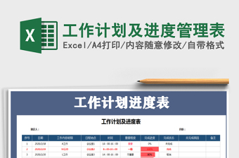 2021年工作计划及进度管理表