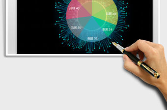 2022年彩色科技感饼图 占比分析 通用图表模板免费下载
