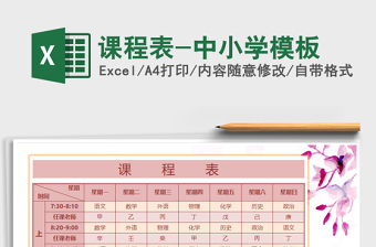 2021年课程表-中小学模板