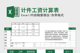 2021年计件工资计算表