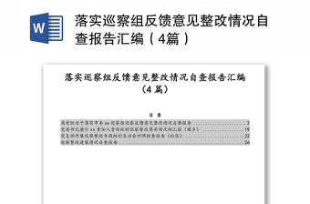 落实巡察组反馈意见整改情况自查报告汇编（4篇）