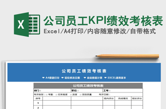 2022公司员工KPI绩效考核表免费下载