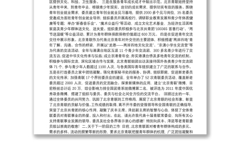 在北京市青联十届三次全会上的工作报告