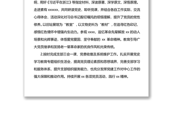 中共xxx党支部关于20xx年度党建工作自评情况的报告