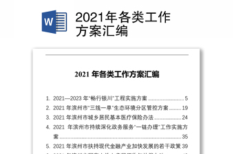 2021年各类工作方案汇编