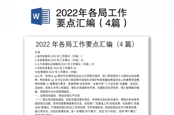 2022年各局工作要点汇编（4篇）