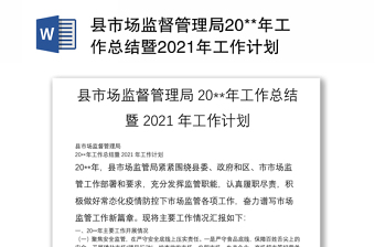 2021年x县审计局2020年工作总结暨2021年工作计划