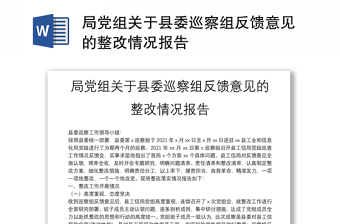 村党支部贯彻落实县委巡察组反馈意见整改情况报告