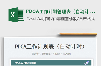 2023PDCA工作计划管理表（自动计时）免费下载
