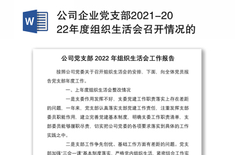 2023年度组织生活会综合报告