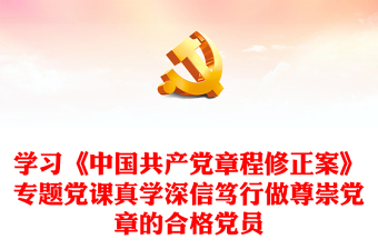 学习《中国共产党章程修正案》专题党课真学深信笃行做尊崇党章的合格党员