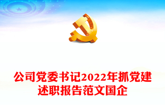 公司党委书记2022年抓党建述职报告范文国企