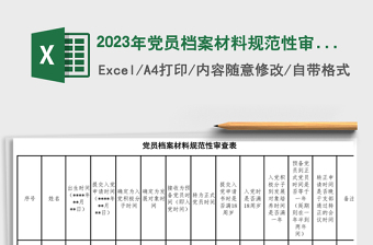 2023年党员档案材料规范性审查表