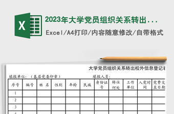2023年大学党员组织关系转出校外信息登记表