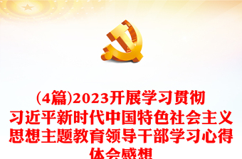(4篇)2023开展学习贯彻习近平新时代中国特色社会主义思想主题教育领导干部学习心得体会感想