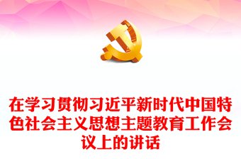 在学习贯彻习近平新时代中国特色社会主义思想主题教育工作会议上的讲话
