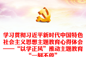 学习贯彻习近平新时代中国特色社会主义思想主题教育心得体会——“以学正风”推动主题教育“一刻不停”