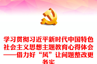 学习贯彻习近平新时代中国特色社会主义思想主题教育心得体会——借力好“风”让问题整改更务实